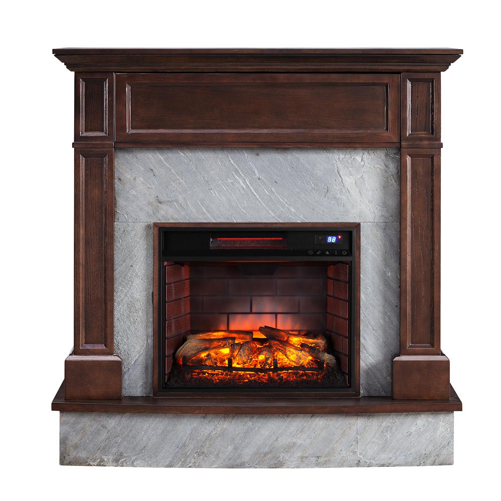 Real Flame Churchill 51 in. Corner Media Console Electric Fireplace in ...