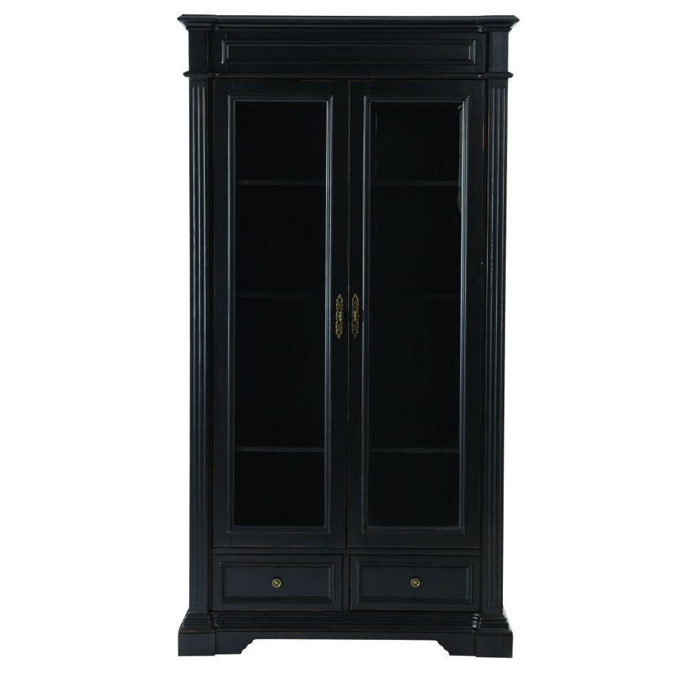 Home Decorators Collection Bufford Rubbed Black Glass Door