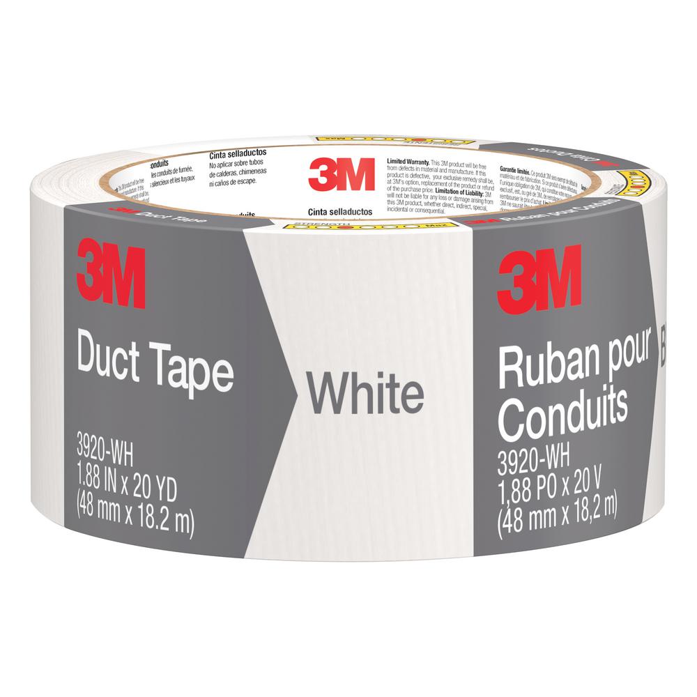 3M 1.88 inch x 20 yds. White Duct Tape (Case of 12) by 3M