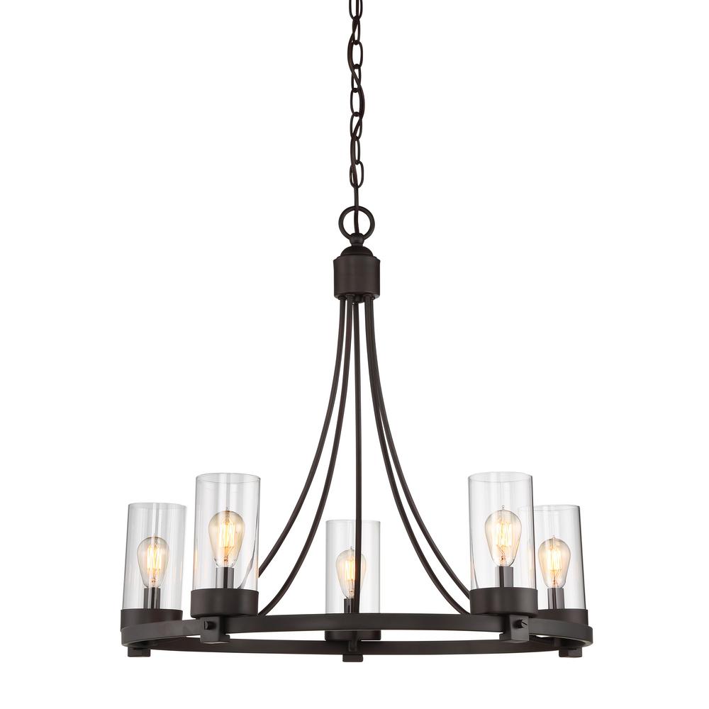 Filament Design 5Light Oil Rubbed Bronze Chandelier with Clear Glass