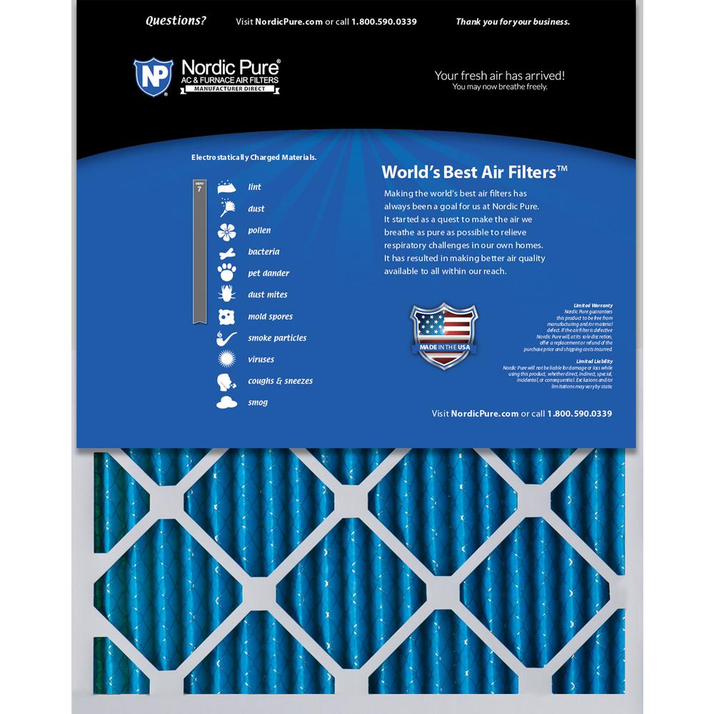 Nordic Pure 12x18x1 Exact MERV 12 Pleated AC Furnace Air Filters 3 Pack