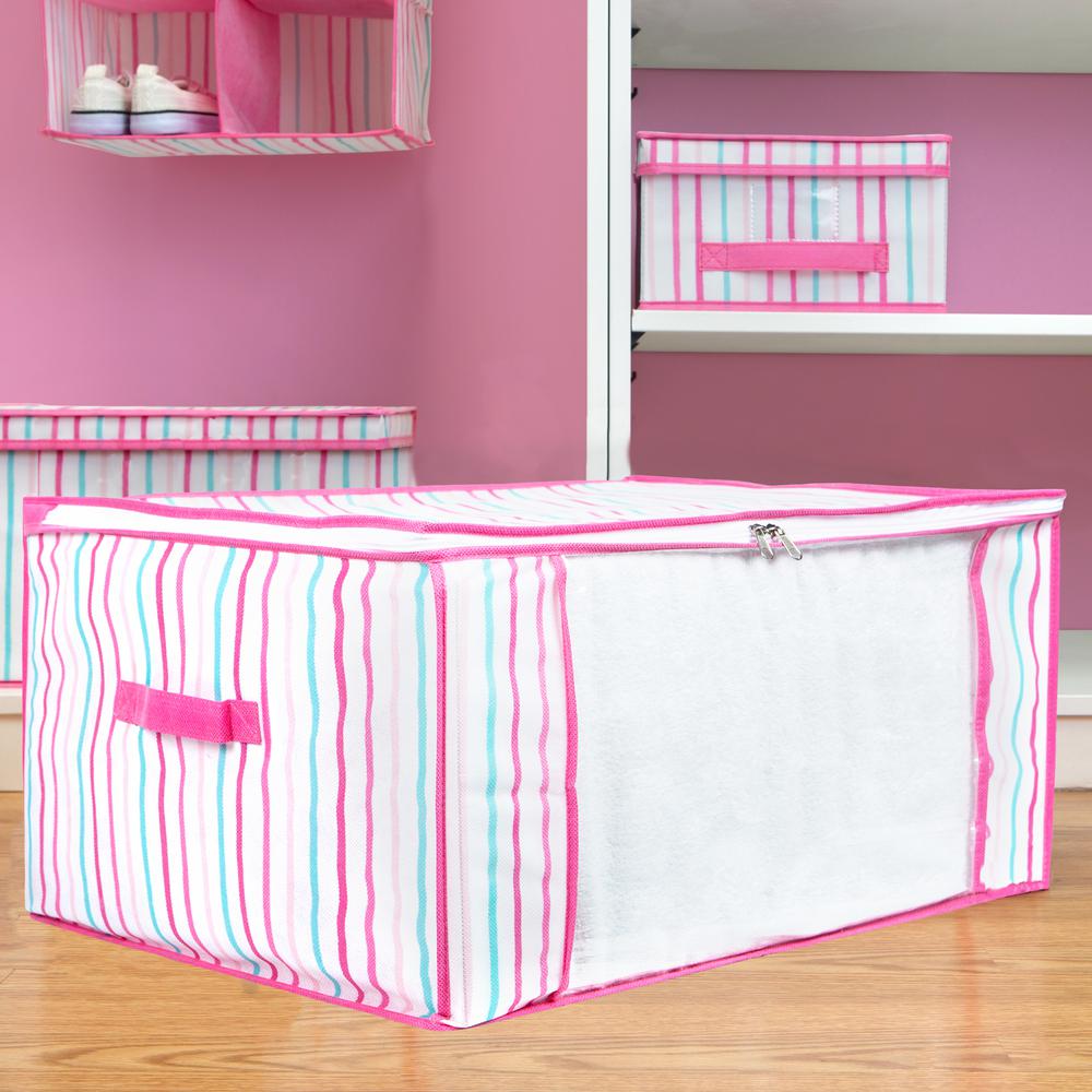 Laura Ashley Kids Blanket Bag In Painterly Pink Stripe La 95785