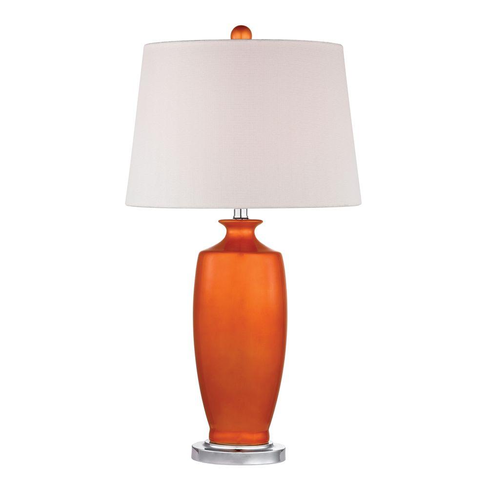 An Lighting Halisham 27 In Tangerine Orange Ceramic Table Lamp Tangerine Orange Ceramic Table Lamp