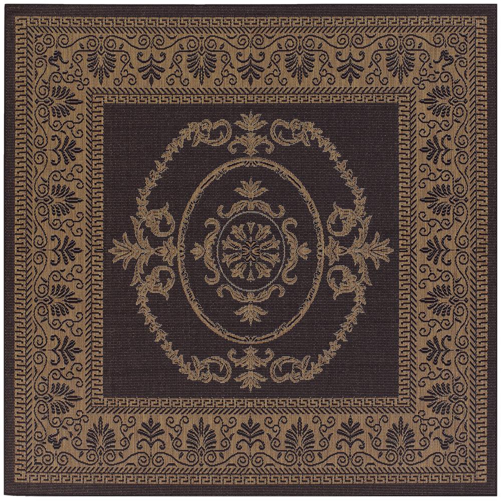 Couristan Recife Antique Medallion Black-Cocoa 8 ft. x 8 ft. Square ... Couristan Recife Antique Medallion Black-Cocoa 8 ft. x 8 ft. Square ...