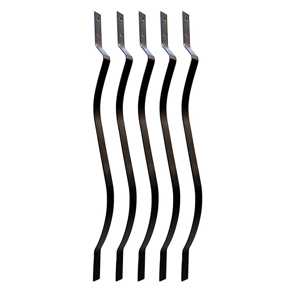 Precision 32.25 in. x 1 in. Black Pearl Matte Steel Artisan Baluster (5