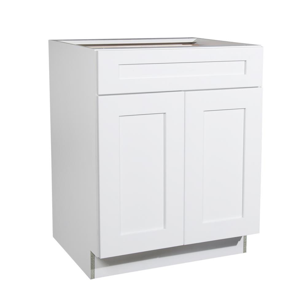 Krosswood Doors Ready to Assemble 27x34.5x23.7 in. Shaker 1 Drawer 2 ...