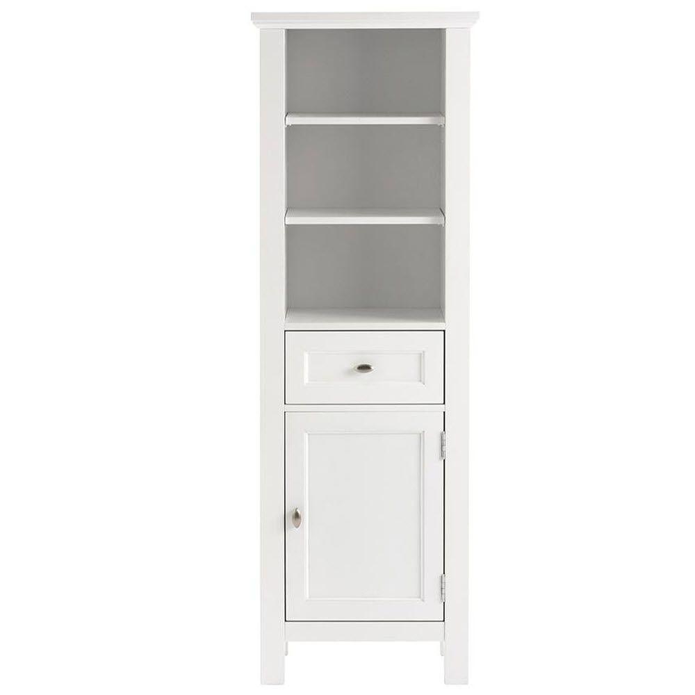 Home Decorators Collection Austell 20 in. W x 60 in. H x 14 in. D Bathroom Linen Storage Cabinet in White