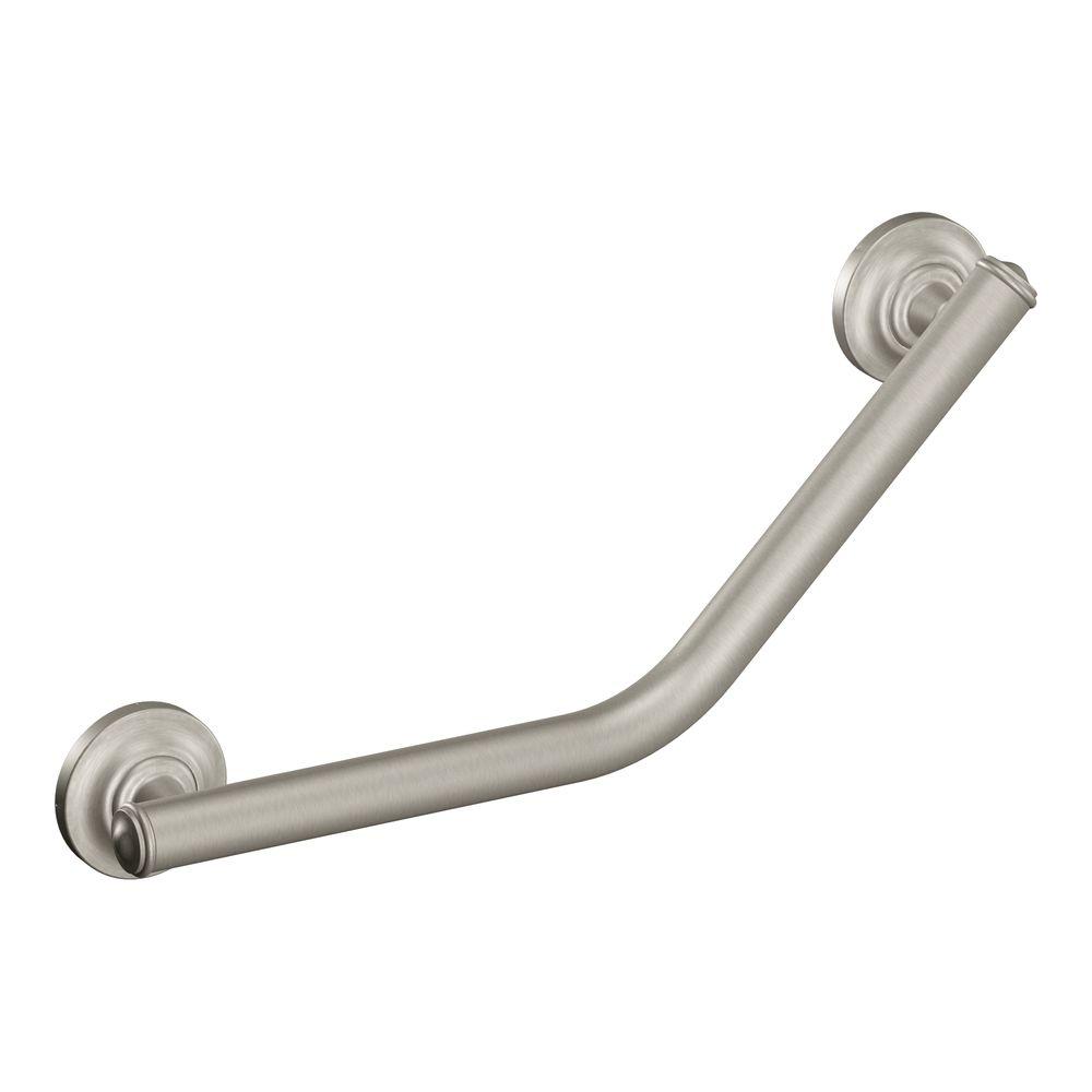 MOEN 16 in. x 1-1/4 in. Designer Angled Grab Bar in ...