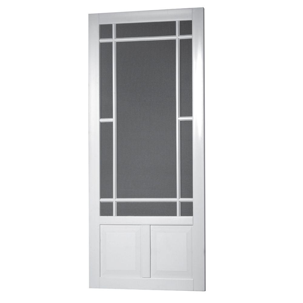 Screen Tight 36 in. x 80 in. Prairie View Solid Vinyl White Screen Door