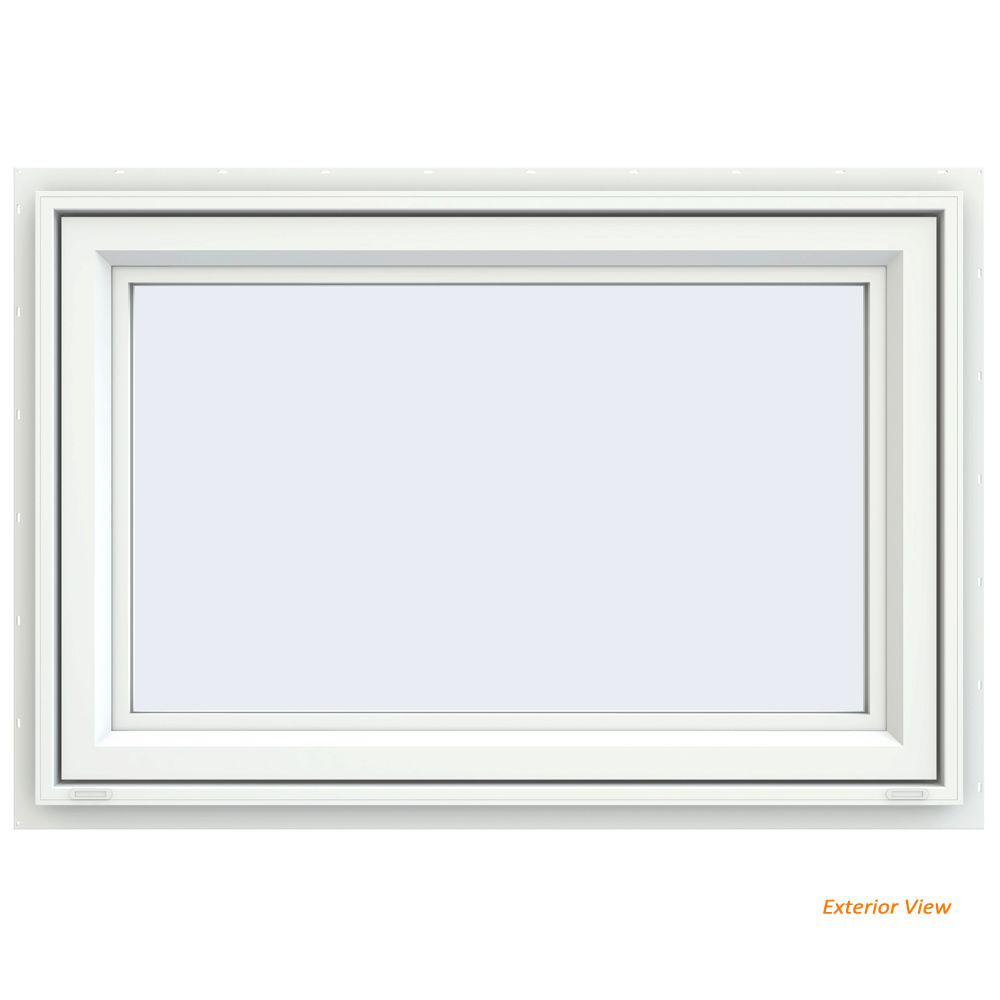 TAFCO WINDOWS 63 in. x 22.5 in. Jalousie/Picture Awning Vinyl Window in