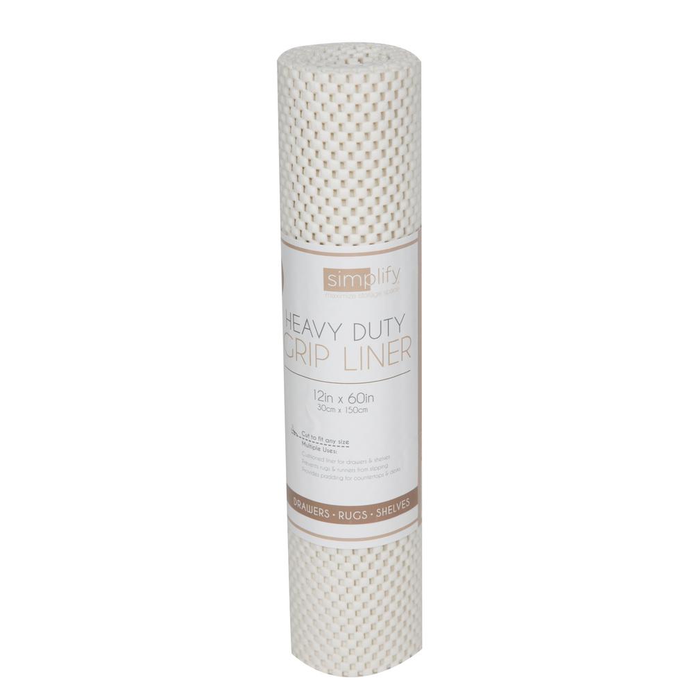 Simplify 5 ft. Roll Ivory Heavy Duty Grip Shelf Liner9812IVORY The