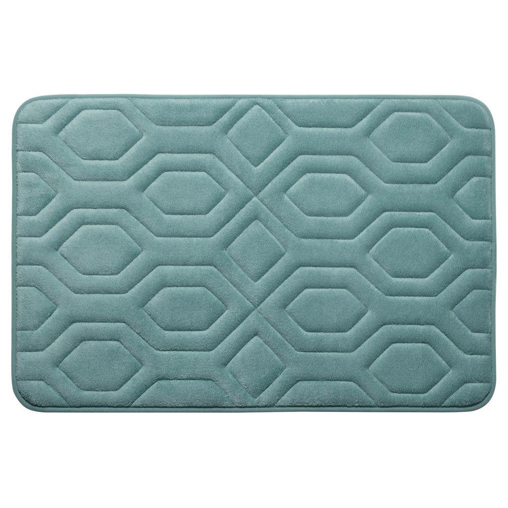 Turtle Shell Marine Blue 20 in. x 32 in. Memory Foam Bath