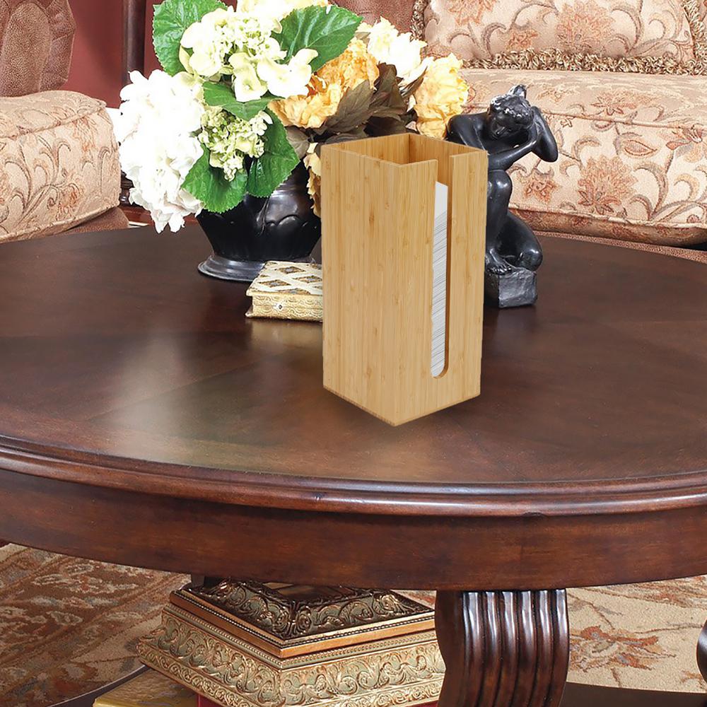 Mind Reader Brown Bamboo Table Napkin Holder Napbm Brn The Home Depot