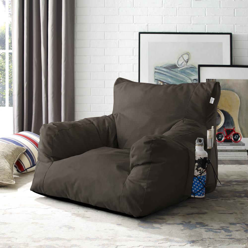 Reviews for Loungie Comfy Brown Bean Bag Arm Chair Nylon Foam Lounger