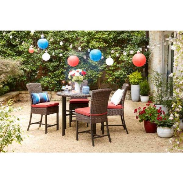 Hampton Bay Harper Creek 5 Piece Brown Steel Outdoor Patio Dining Set With Cushionguard Chili Red Cushions Brickseek - Tolston 5 Piece Wicker Outdoor Patio Dining Set With Charcoal Cushions Hampton Bay Harper Creek 5 Piece Brown Steel Outdoor Patio Dining Set With Cushionguard Chili Red Cushions Brickseek - Tolston 5 Piece Wicker Outdoor Patio Dining Set With Charcoal Cushions