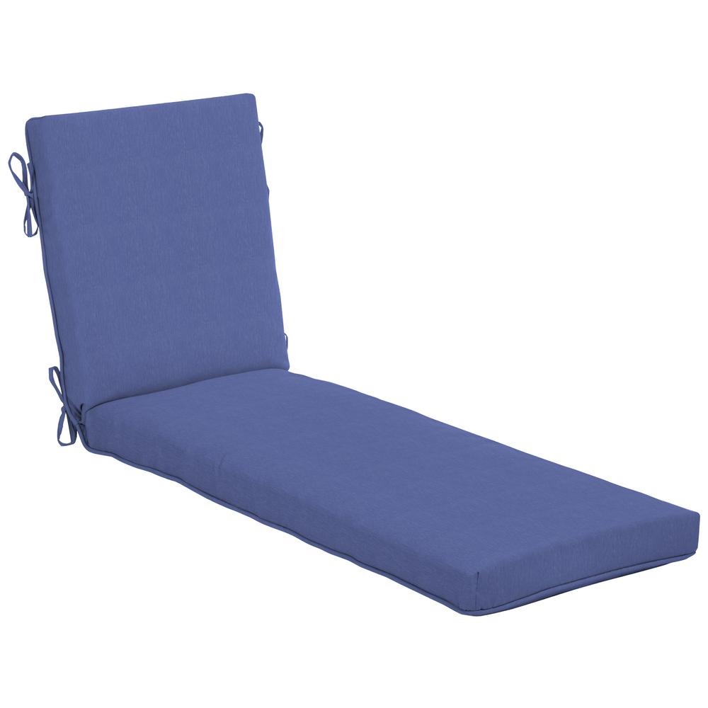 Hampton Bay 21 in. x 24 in. Sail Blue Outdoor Chaise Lounge Cushion