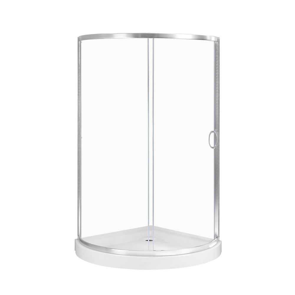 Ove Decors Breeze 34 In L X 34 In W X 76 In H Corner Shower Kit With Reversible Sliding Door