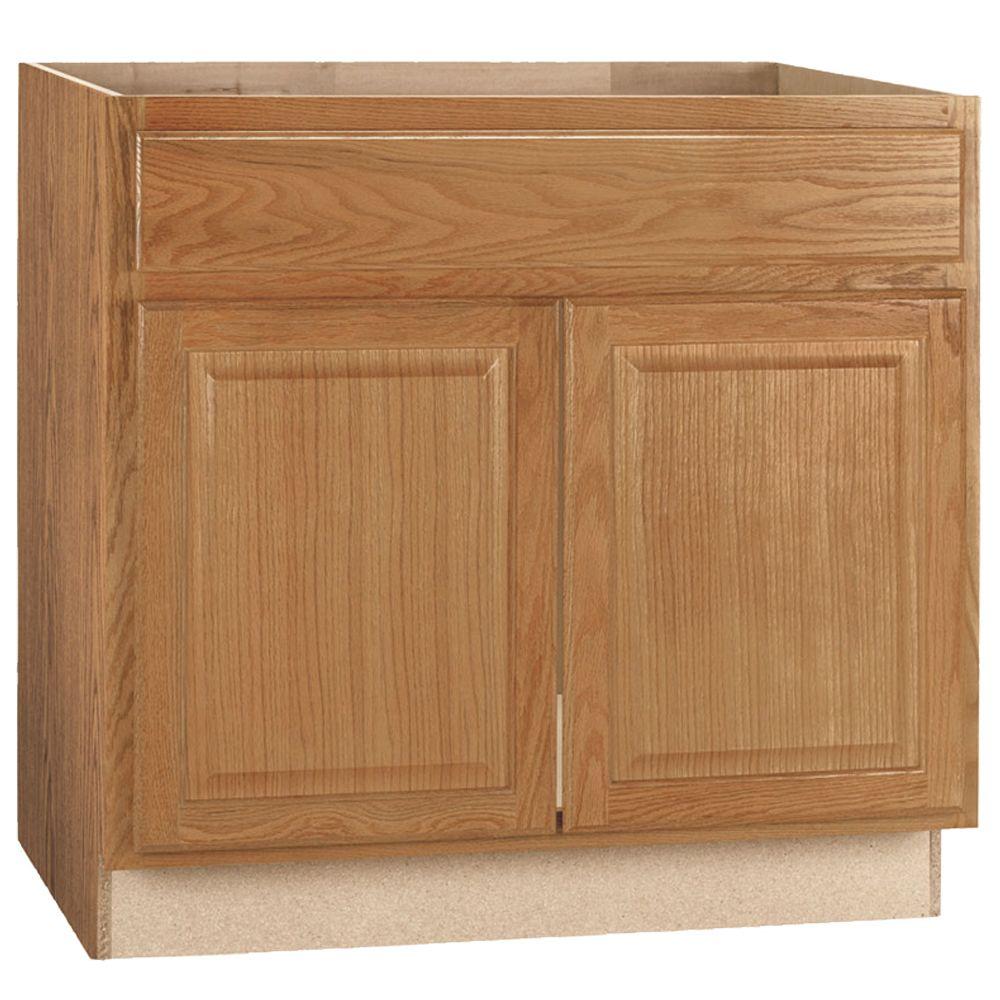 Medium Oak Hampton Bay Assembled Kitchen Cabinets Ksb36 Mo 64 1000 