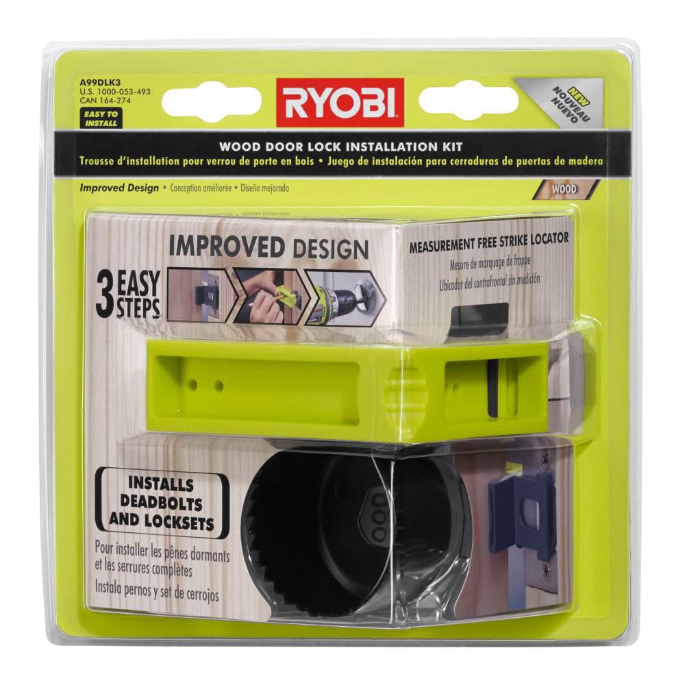 Ryobi Wood Door Lock Installation Kit A99dlk3 The Home Depot