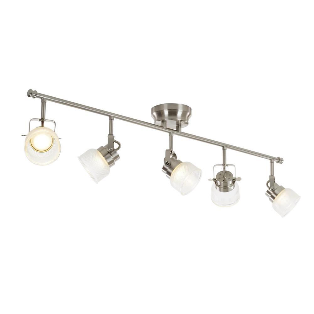 Alsy 4 Ft 5 Light Brushed Nickel Integrated Led Fixed Track Light Brushed Nickel Integrated Led