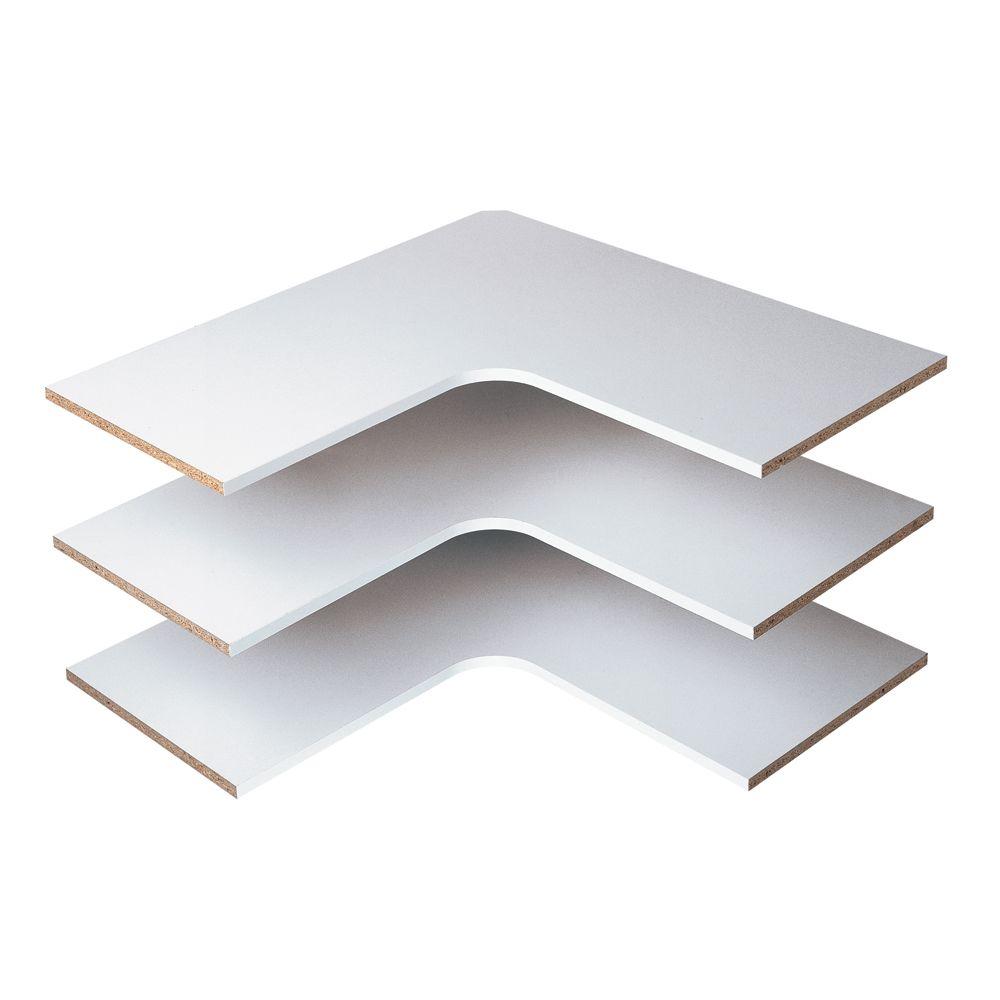 Martha Stewart Living 30 in. Classic White Corner Shelf (3Pack)W7