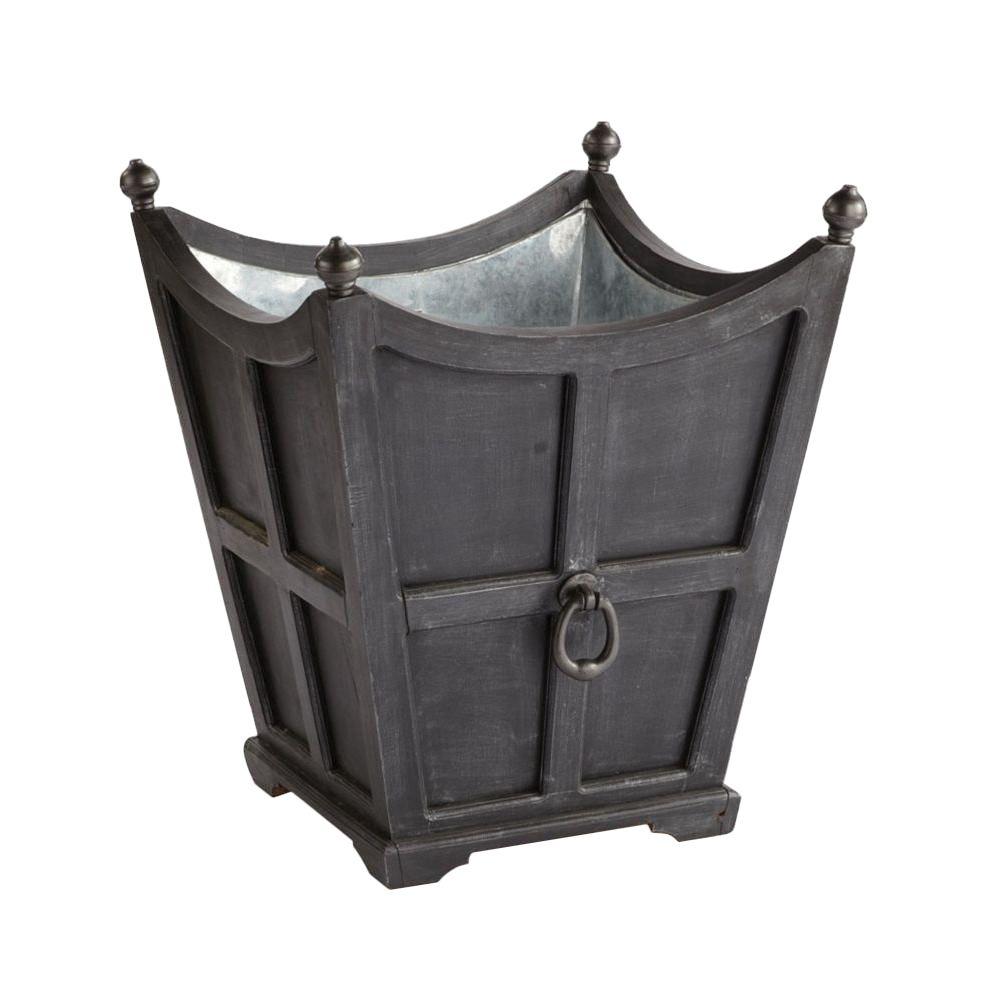 Indoor Planters Garden Center The Home Depot Square Black Galvanized Wooden Planter