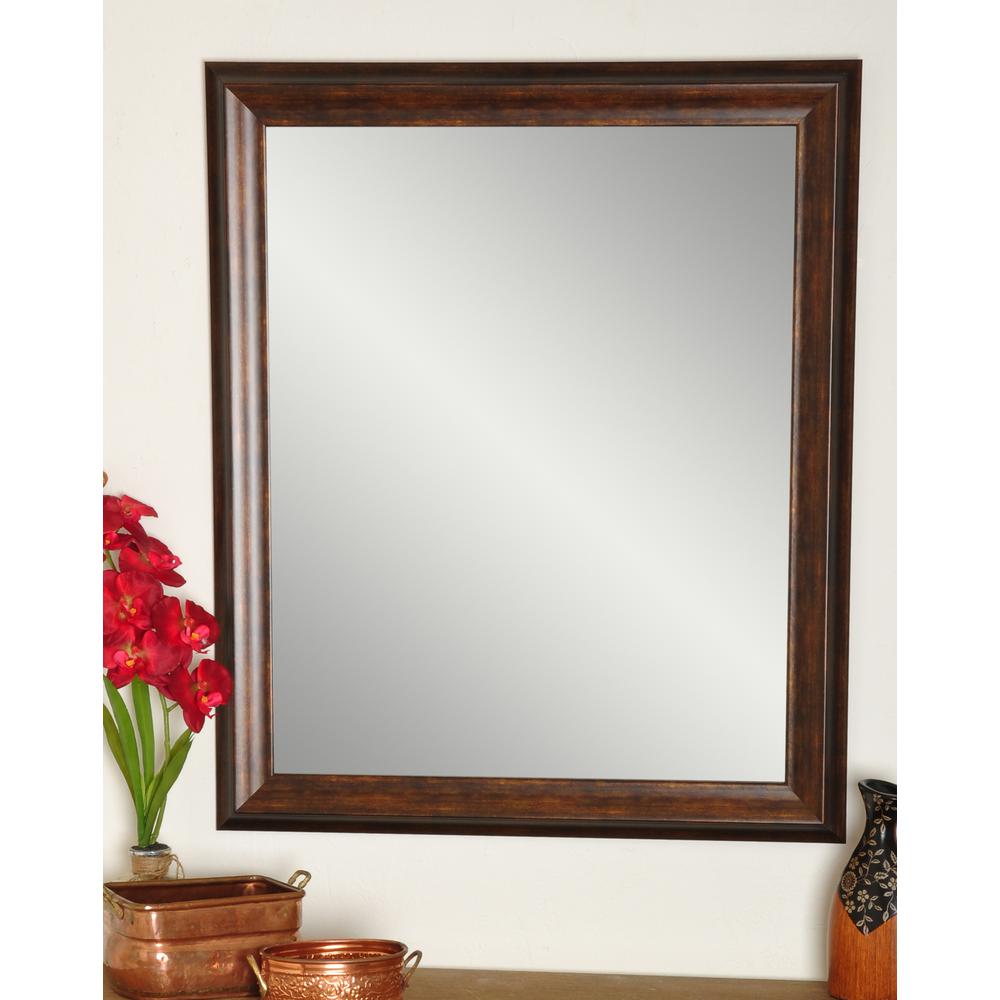 Brandtworks Vintage 27 In W X 50 In H Framed Rectangular Bathroom Vanity Mirror In Brown Copper Bm031l3 The Home Depot