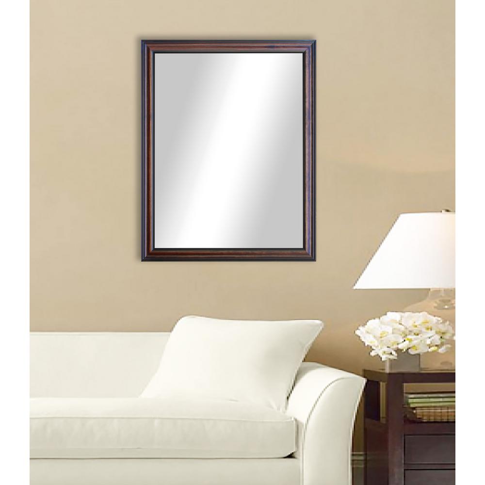 35 in. x 23 in. American Walnut Non Beveled Vanity Wall MirrorV030/18.