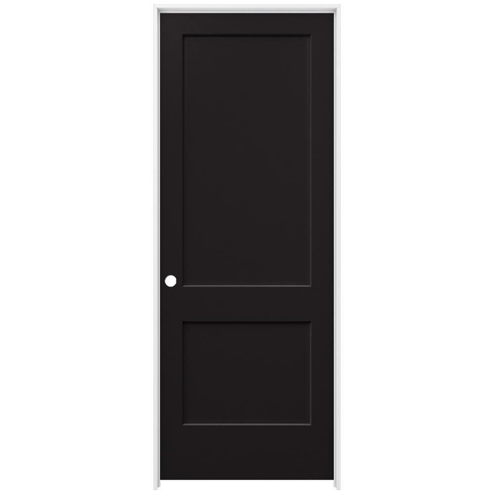 JELD-WEN 36 In. X 96 In. Monroe Black Painted Smooth Solid Core Molded ...