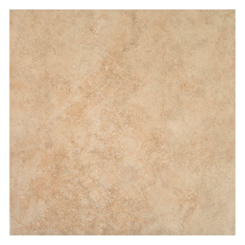 TrafficMASTER Island Sand Beige 16 in. x 16 in. Ceramic Floor and Wall Tile 15.5 sq. ft. \/ case 