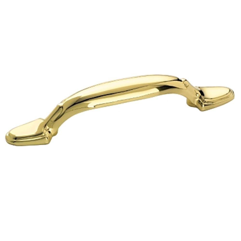 Amerock Allison Traditional Spoon Foot 3 in. Center Polished Brass Cabinet Pull-BP530083 - The ...