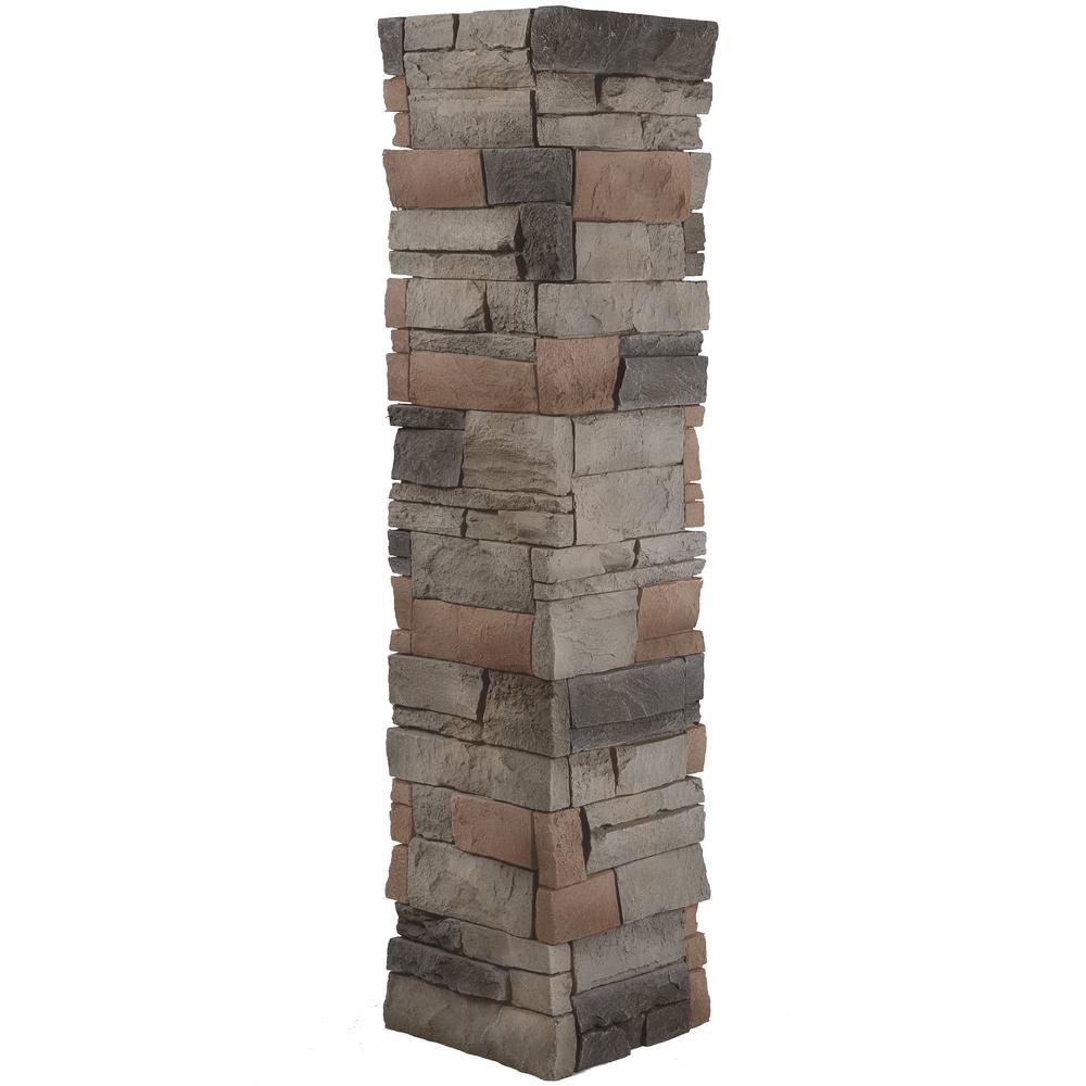 Genstone Stacked Stone 1 5 In X 11 25 In Kenai Faux Pillar Panel Psskipp The Home Depot