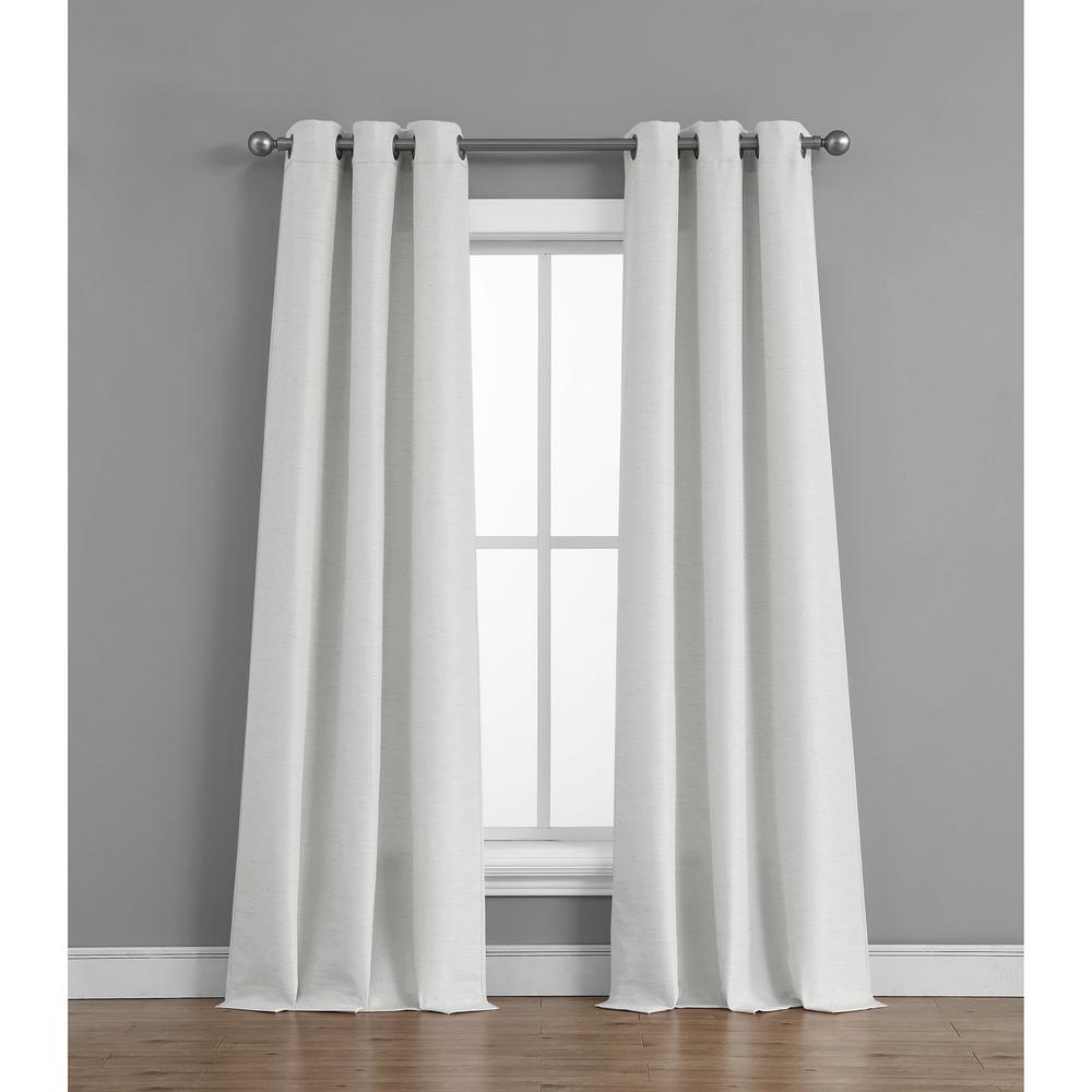 Tribeca Raw Faux Silk Grommet 76 In X 96 In Curtain Panel Pair