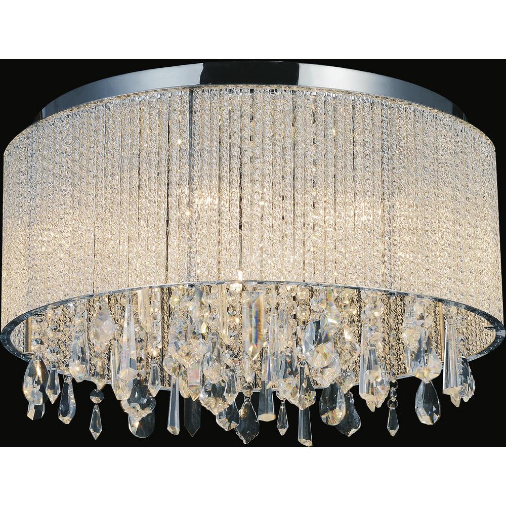 Crystal World Benson 9Light Chrome Flushmount5562C20C Clear The