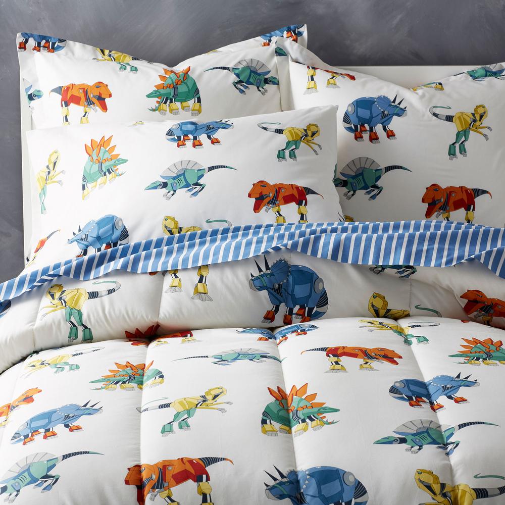 Company Kids By The Company Store Robo Dino Cotton Percale Twin