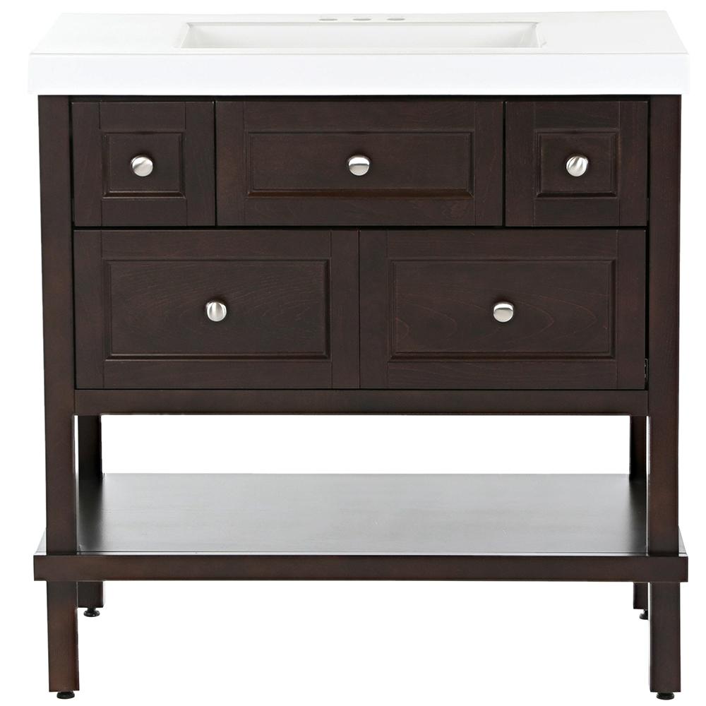 Glacier Bay Ashland 37 in. W x 19 in. D Bathroom Vanity in ...