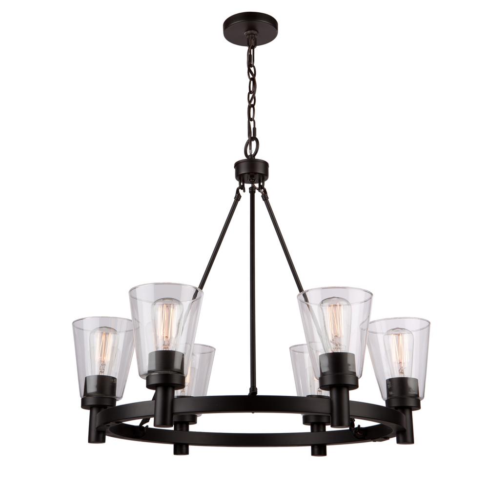Af Lighting 8600 6 Light Bronze Chandelier 6h The Home Depot