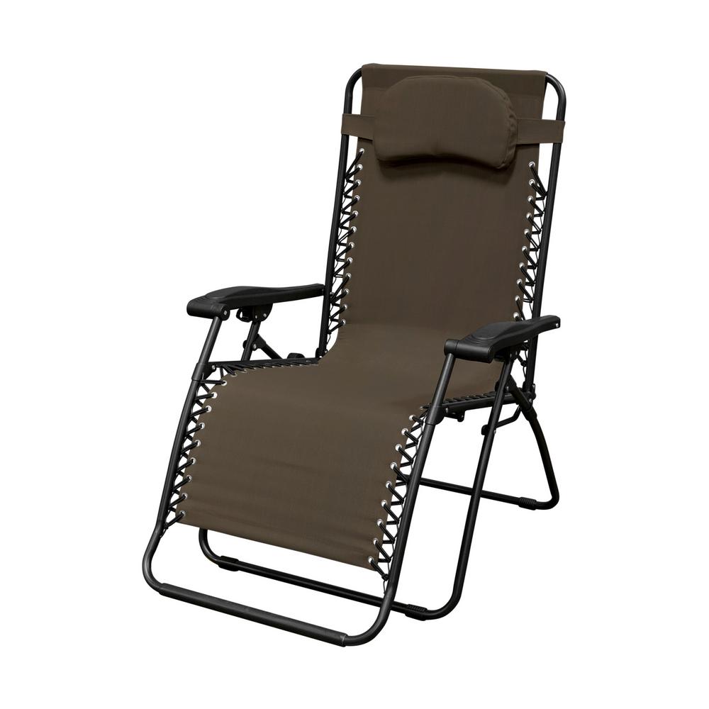 Lawn Chairs Patio The Home Depot Infinity Oversized Brown Metal Zero Gravity Patio Chair