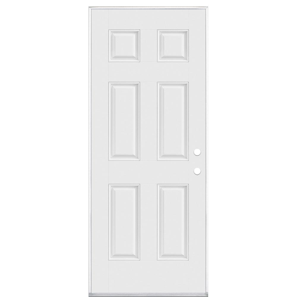 Masonite 32 in. x 80 in. 6 Panel Left Hand Outswing Primed