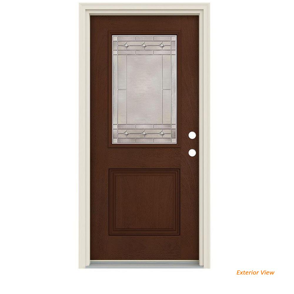 Jeld Wen 36 In X 80 In 1 2 Lite Sedona Coffee Bean Stained