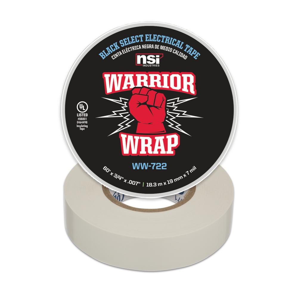 WarriorWrap Select 3/4 in. x 60 ft. 7 mil Vinyl Electrical Tape, White