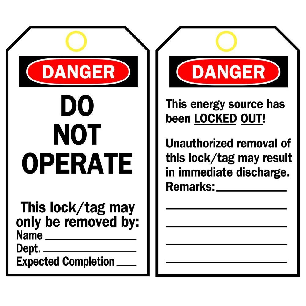 Brady Economy Polyester Lockout Tags 66050 The Home Depot