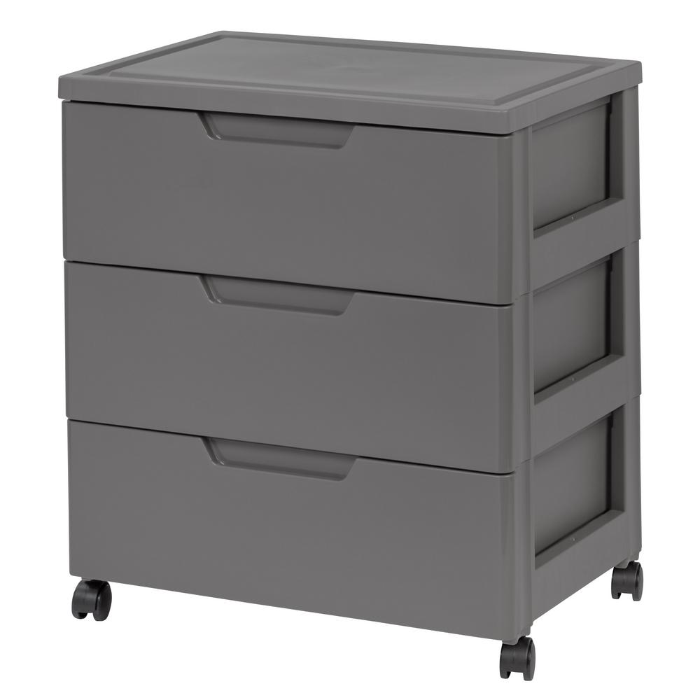 IRIS 23.25 in. x 24.1253 in. Gray Drawer Wide Chest587350 The Home Depot