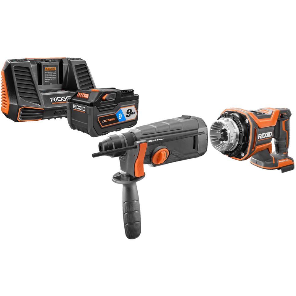 RIDGID Megamax Power Base SDS Rotary Hammer 18 Volt Battery Power Tool
