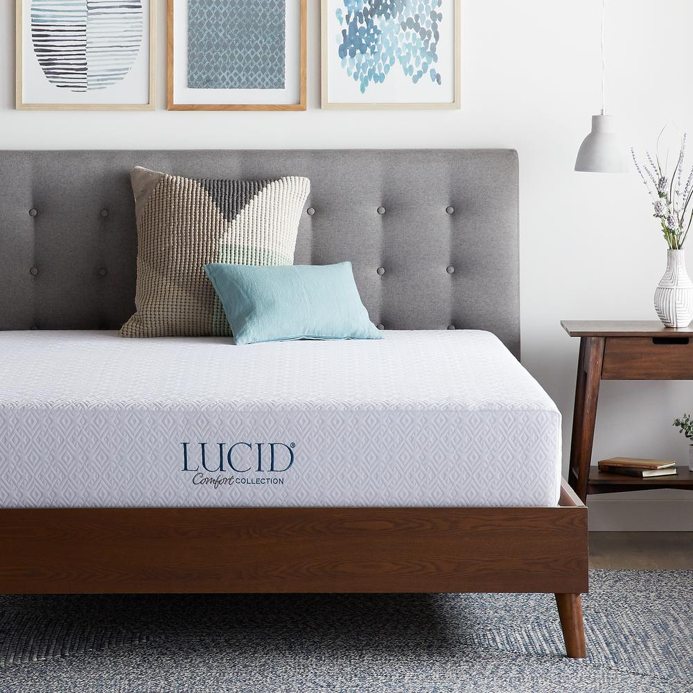 LUCID Comfort Collection 10 in. Twin XL Gel Memory Foam Mattress ...