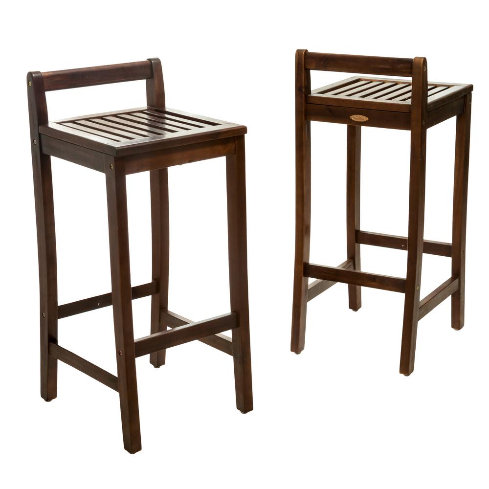 Noble House Miya Wood Outdoor Bar Stool 2 Pack 295350 The Home Depot Noble House Miya Wood Outdoor Bar Stool 2 Pack
