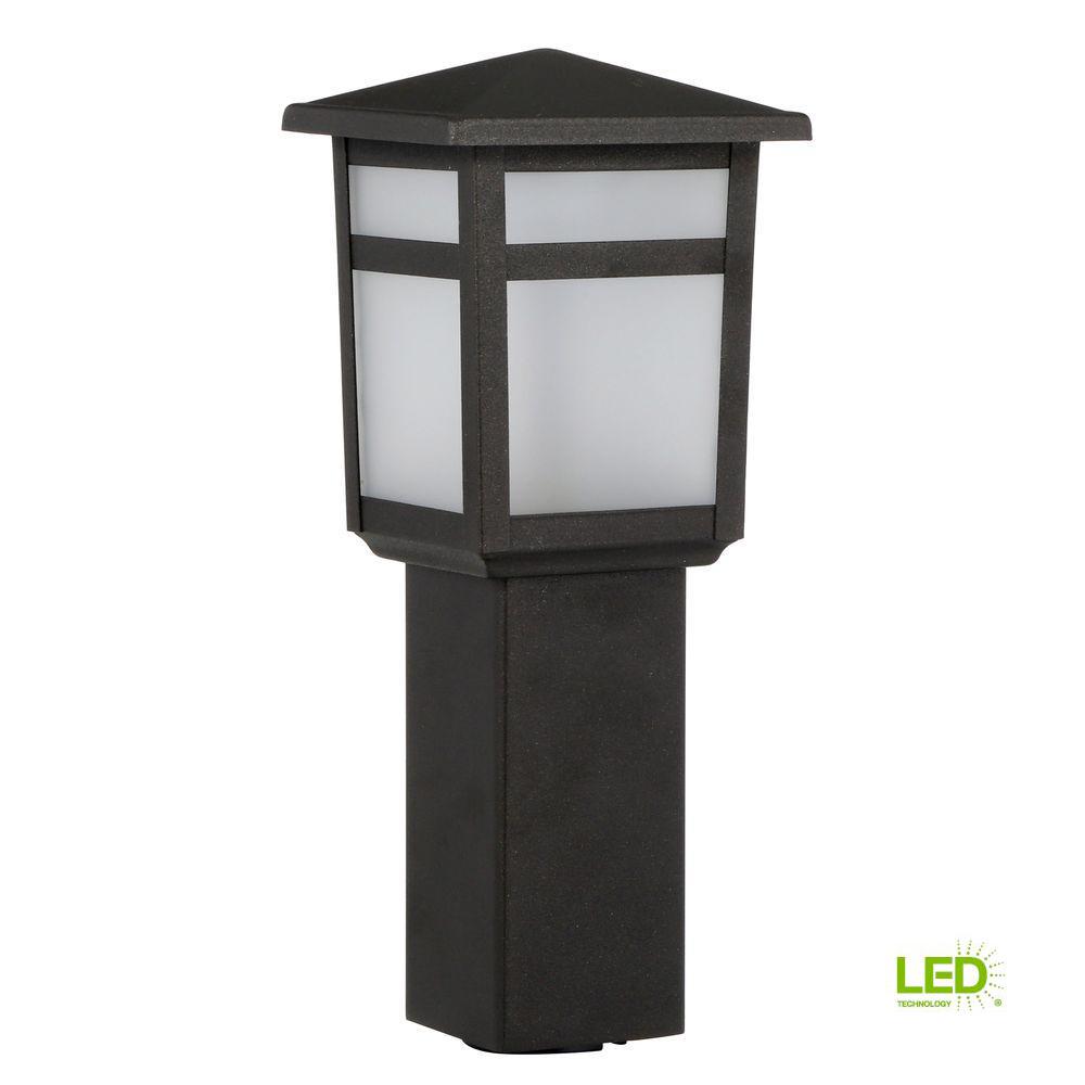 Black Bollard Lights Landscape Lighting Outdoor The Low Voltage 10 Watt Equivalent Black Outdoor Integrated Led Square Bollard Landscape Path Light