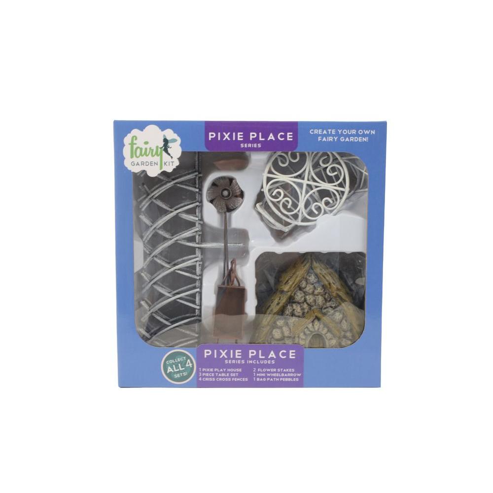 Arcadia Garden Products Pixie Place Polyresin Fairy Kit 11 Pixie Place Polyresin Fairy Garden Kit 11 Piece