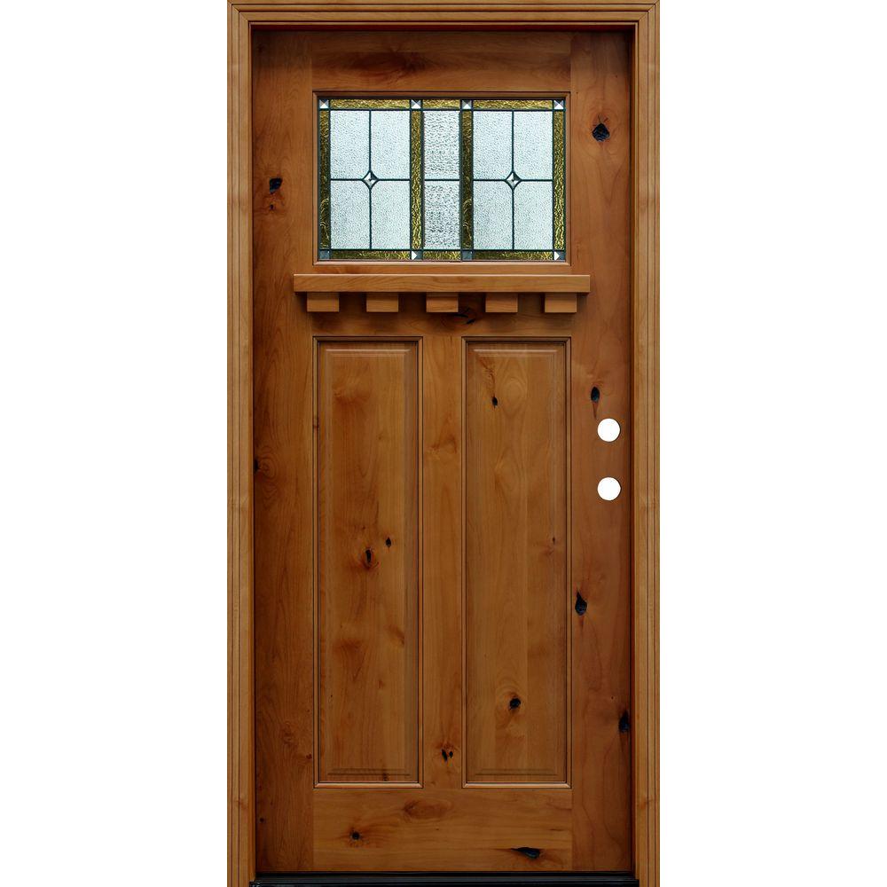 Pacific Entries 36 in. x 80 in. Craftsman Rustic 1/4 Lite Stained
