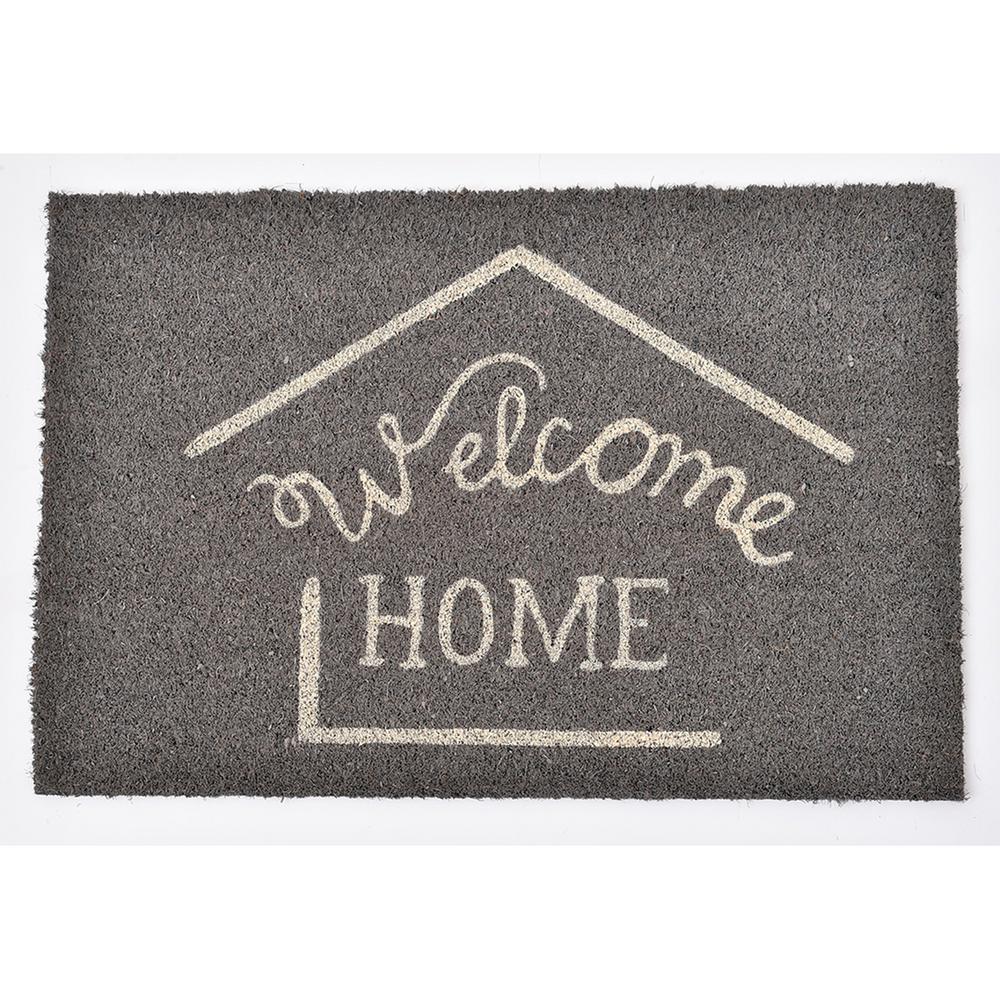 Evideco 16 In X 24 In Grey Sheltered Printed Front Door Mat